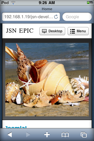 Mobile optimized presentation (screenshot made by iPhone 4S)