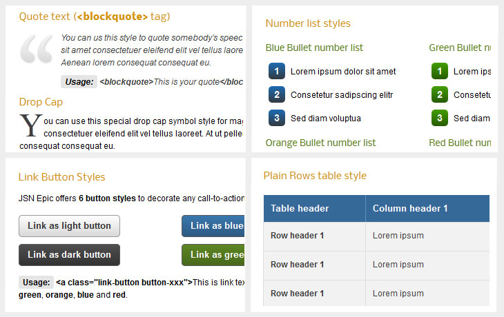 Comprehensive typography